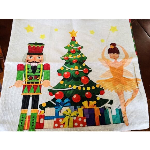 Christmas Pillow Covers Nutcracker Decoration Set Of 4 Accent Holiday Xmas Decor
